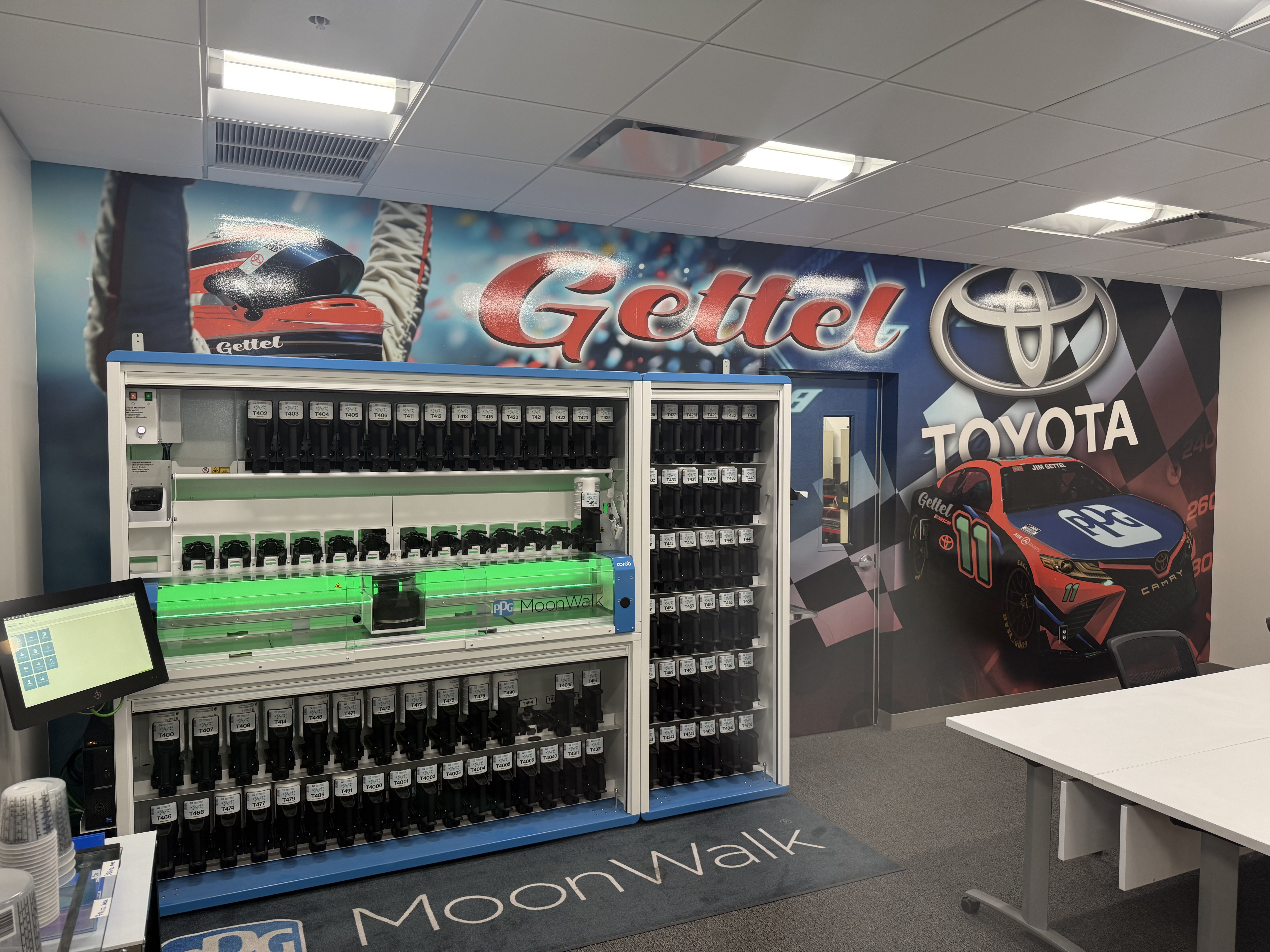 PPG MoonWalk automated paint mixing system at Gettel Bradenton Auto Body Shop and Collision Center
